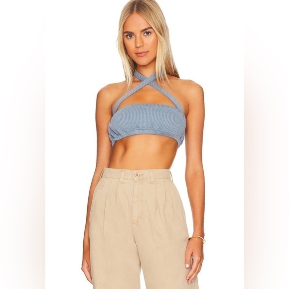 WeWoreWhat Tops - NWT WeWoreWhat The Halter Bra Top in Ivory Spice Girls Y2K Hailey Bieber